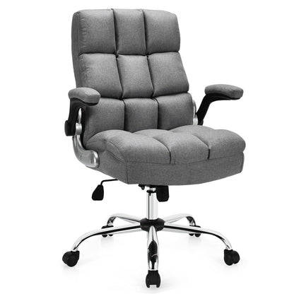 High Back Swivel Office Chair with Flip-Up Arms - 400 lbs