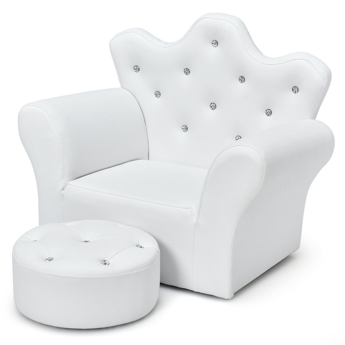 Kids Sofa Armrest Chair with Ottoman for Toddlers