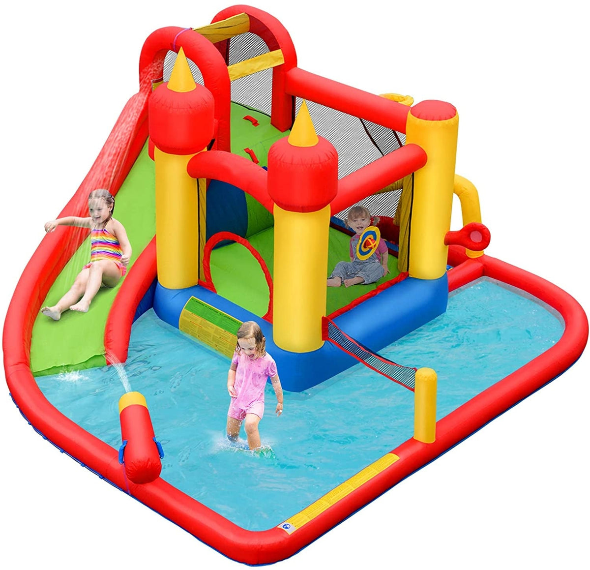 Inflatable Water Slide Jumper Bounce House with Ocean Ball without Blower