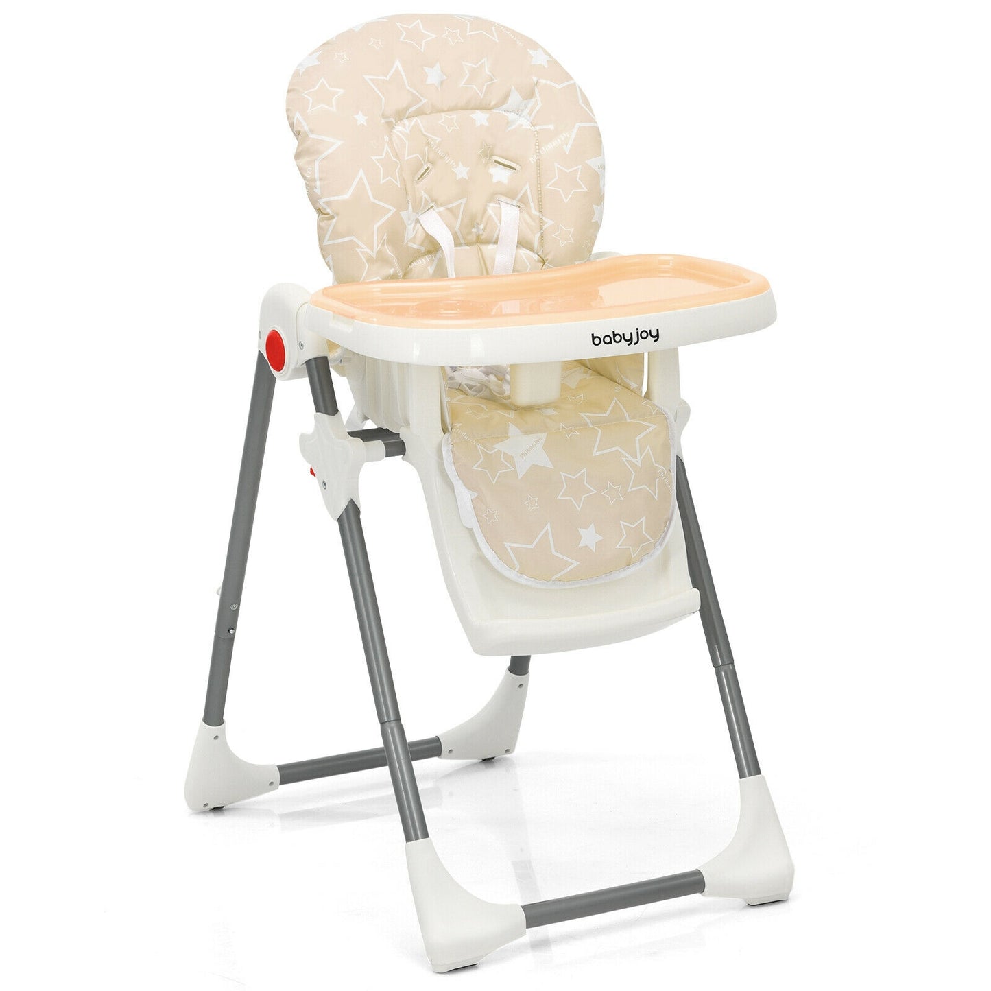 Folding Baby High Chair with 6-Level Height Adjustment
