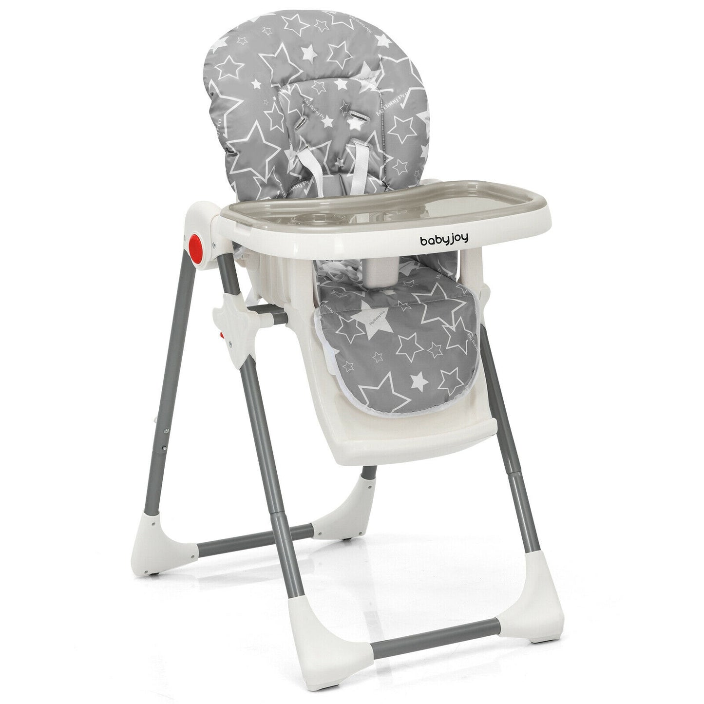 Folding Baby High Chair with 6-Level Height Adjustment