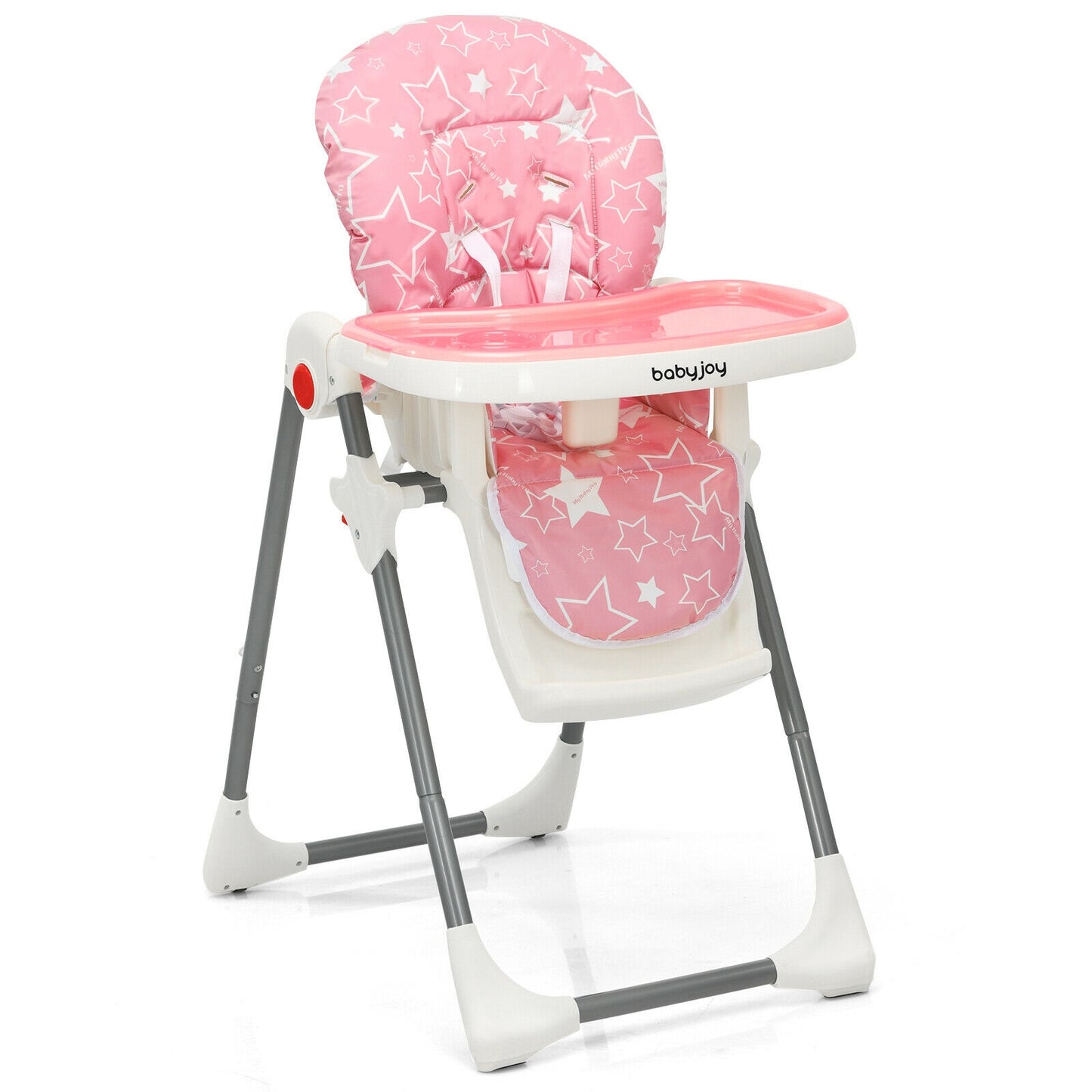 Folding Baby High Chair with 6-Level Height Adjustment