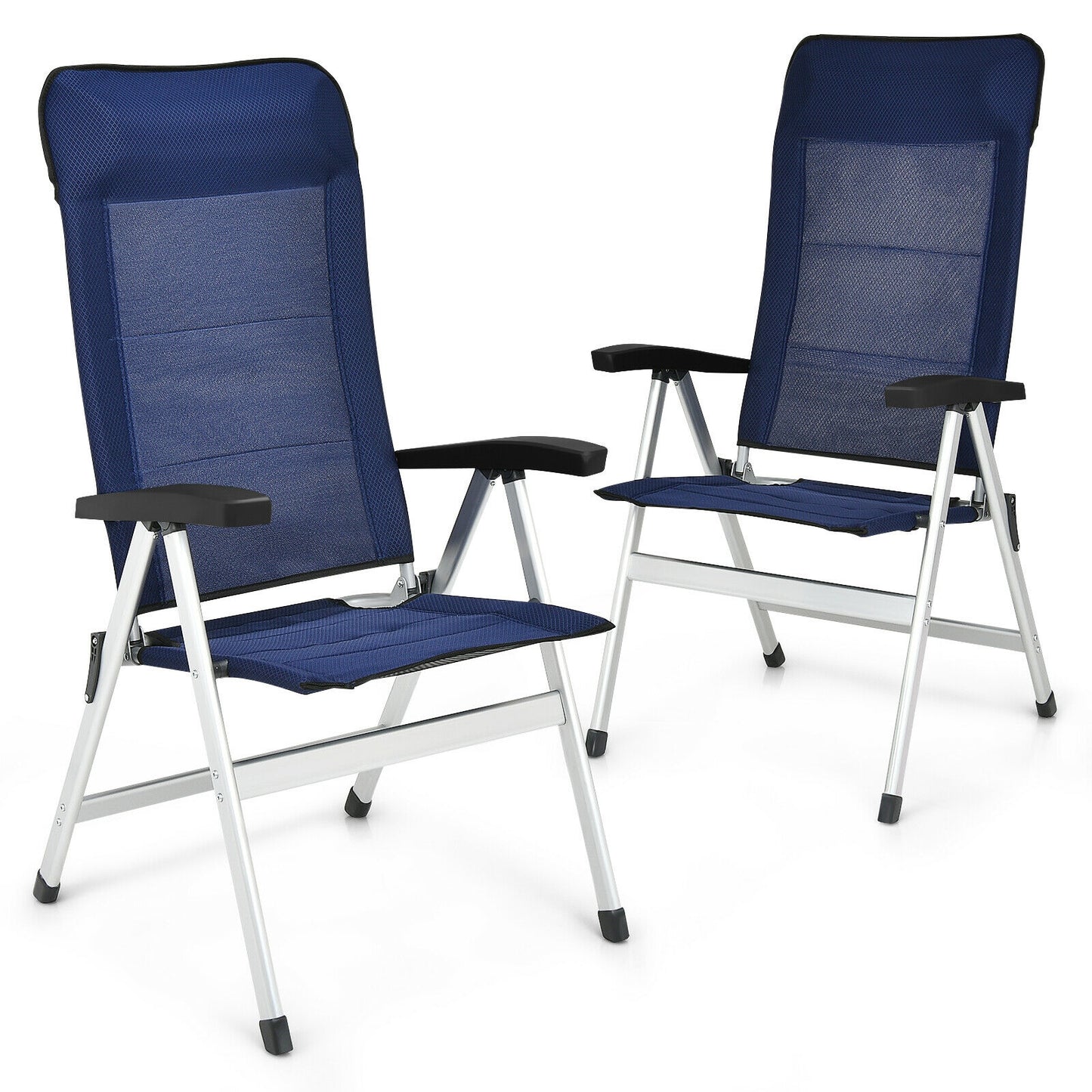 Patio Dining Chair Set with 7-Position Adjustable Backrest