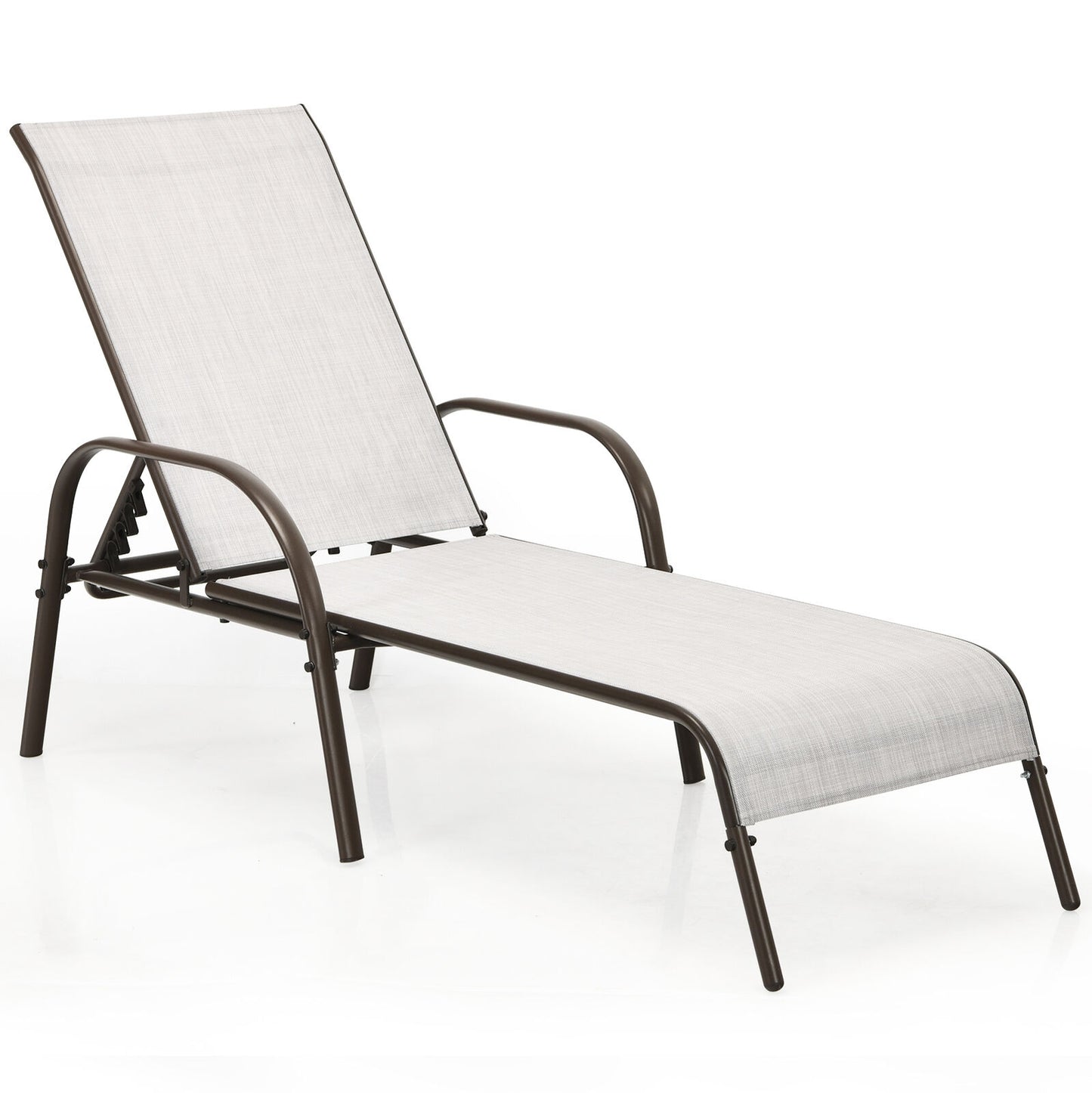 Adjustable Patio Chaise Lounge Chair with 5-Position Backrest