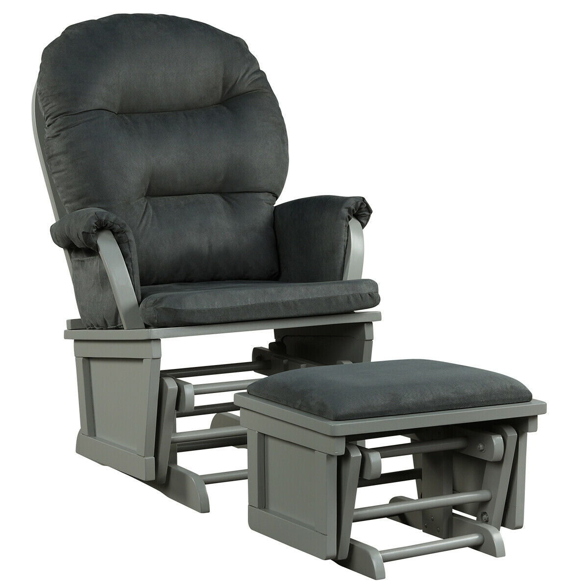 Nursery Glider and Ottoman Set with Padded Armrests