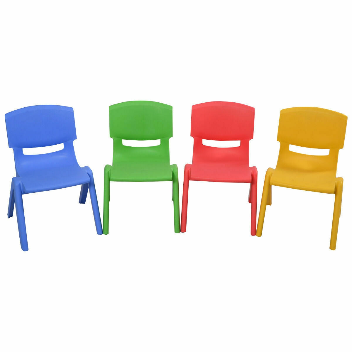 Stackable Kids Chairs 4-Pack - Colorful Plastic Seating