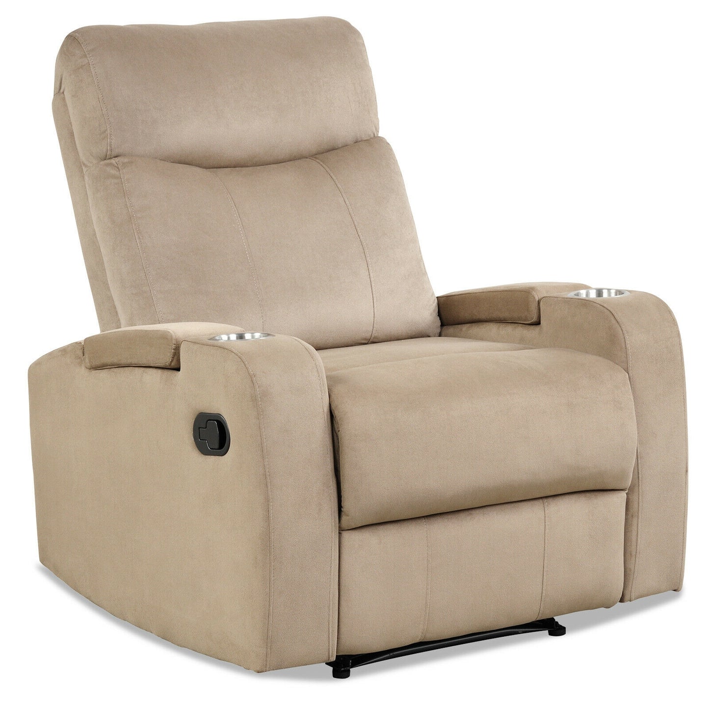 Recliner Chair with Storage Armrests and Cup Holders
