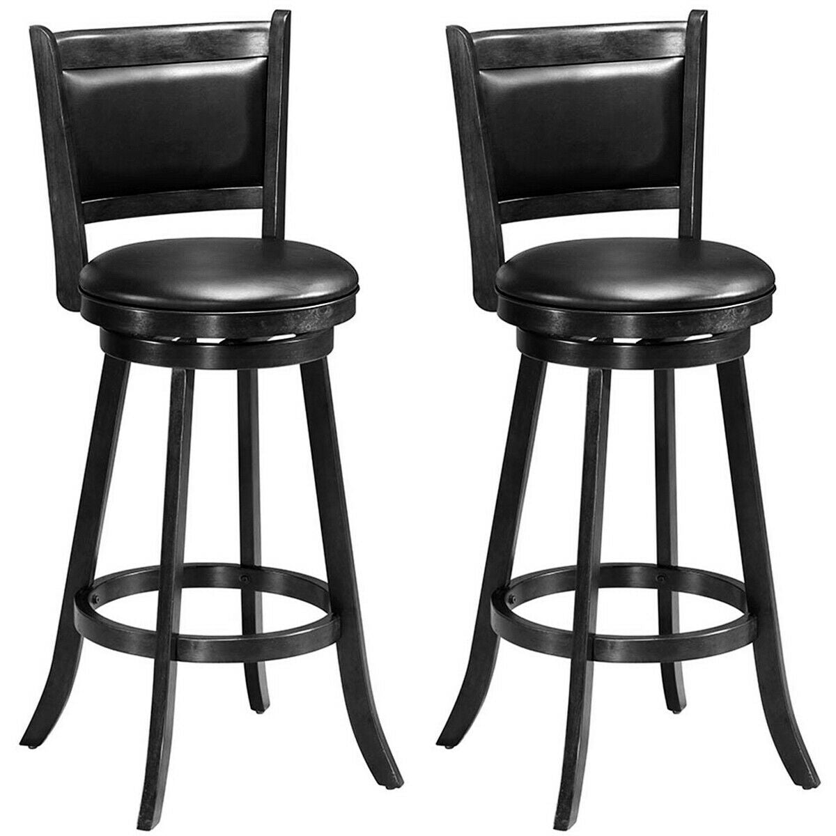 29-Inch Swivel Bar Stools Set of 2 with Cushioned Seat