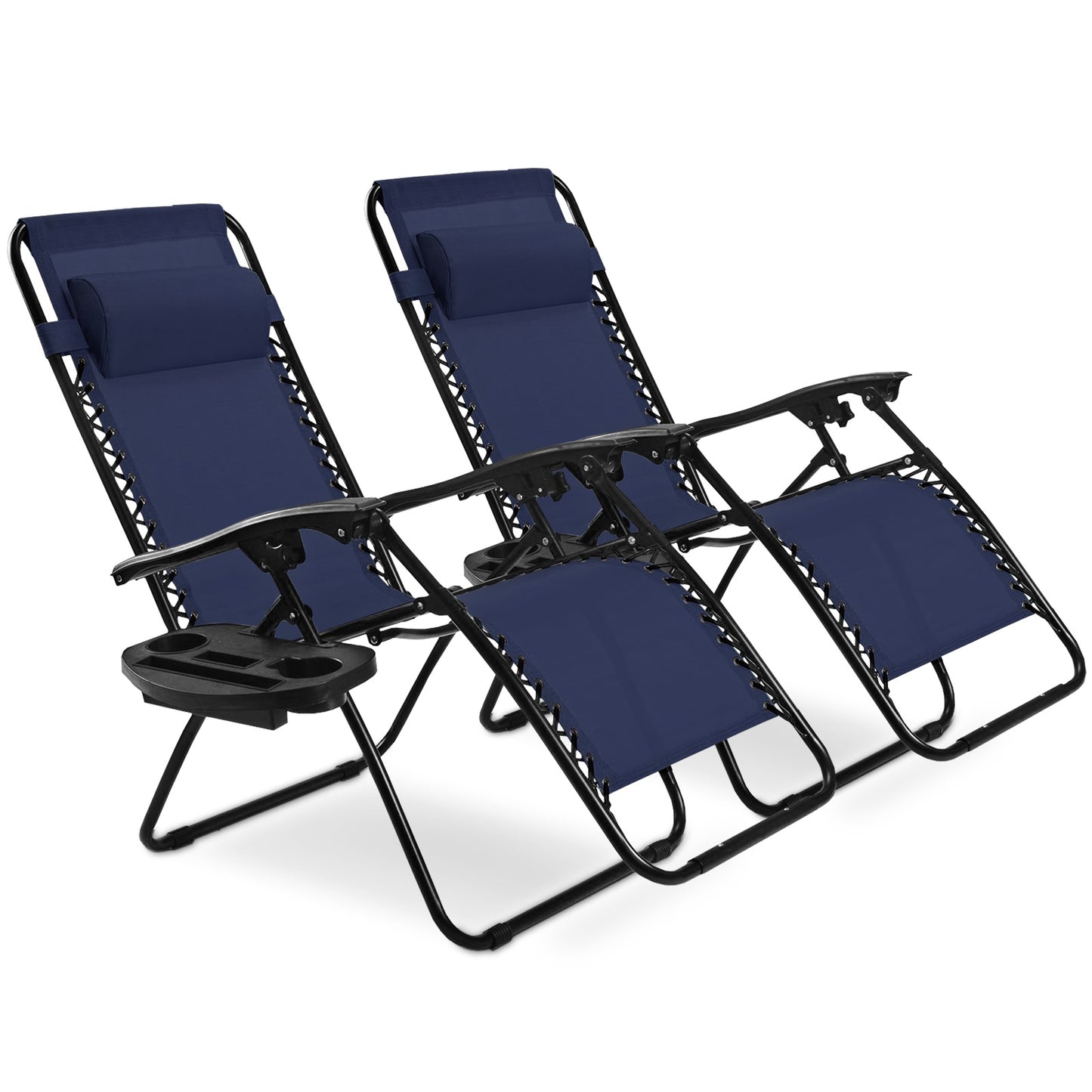 Zero Gravity Folding Lounge Chair Set of 2 with Pillow