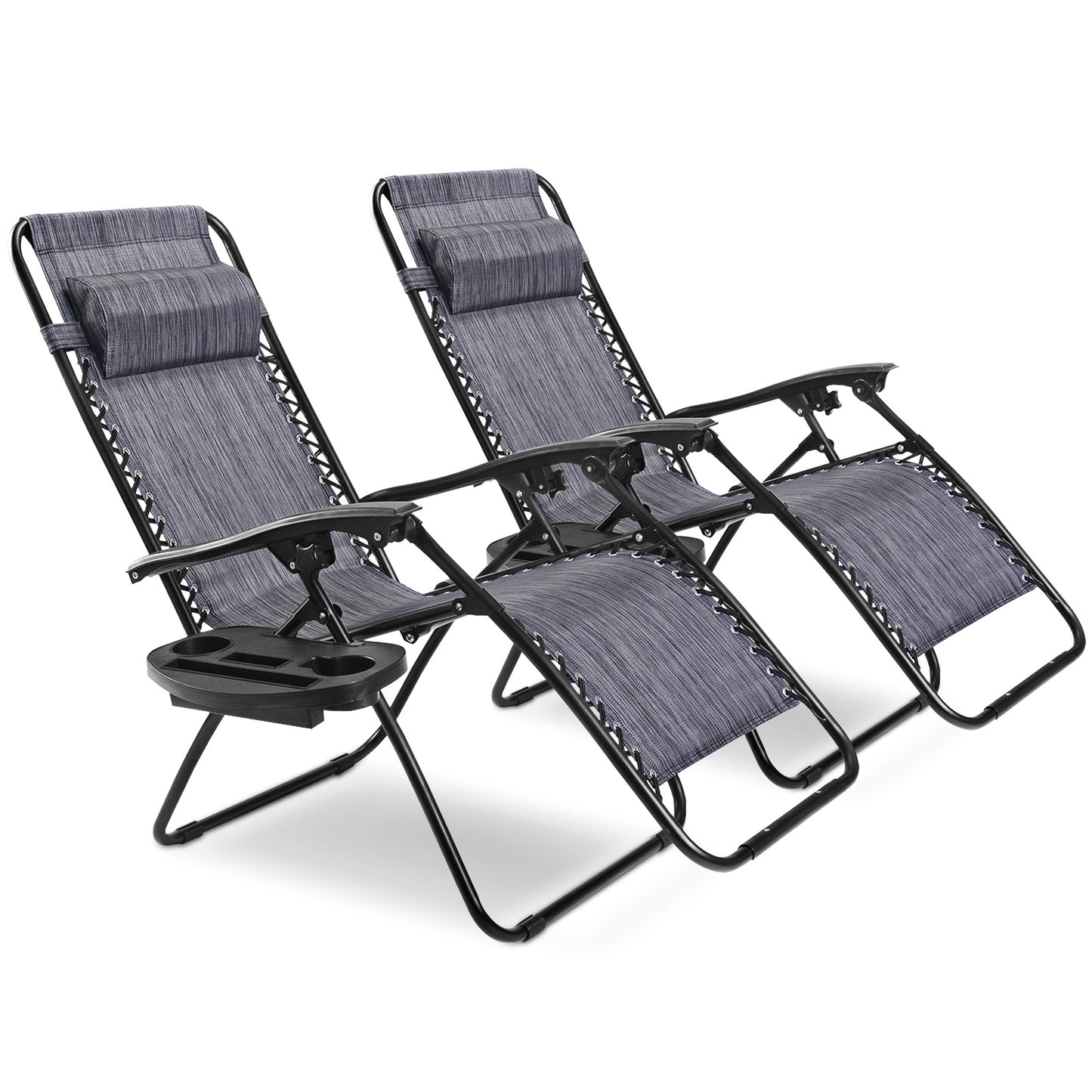 Zero Gravity Folding Lounge Chair Set of 2 with Pillow