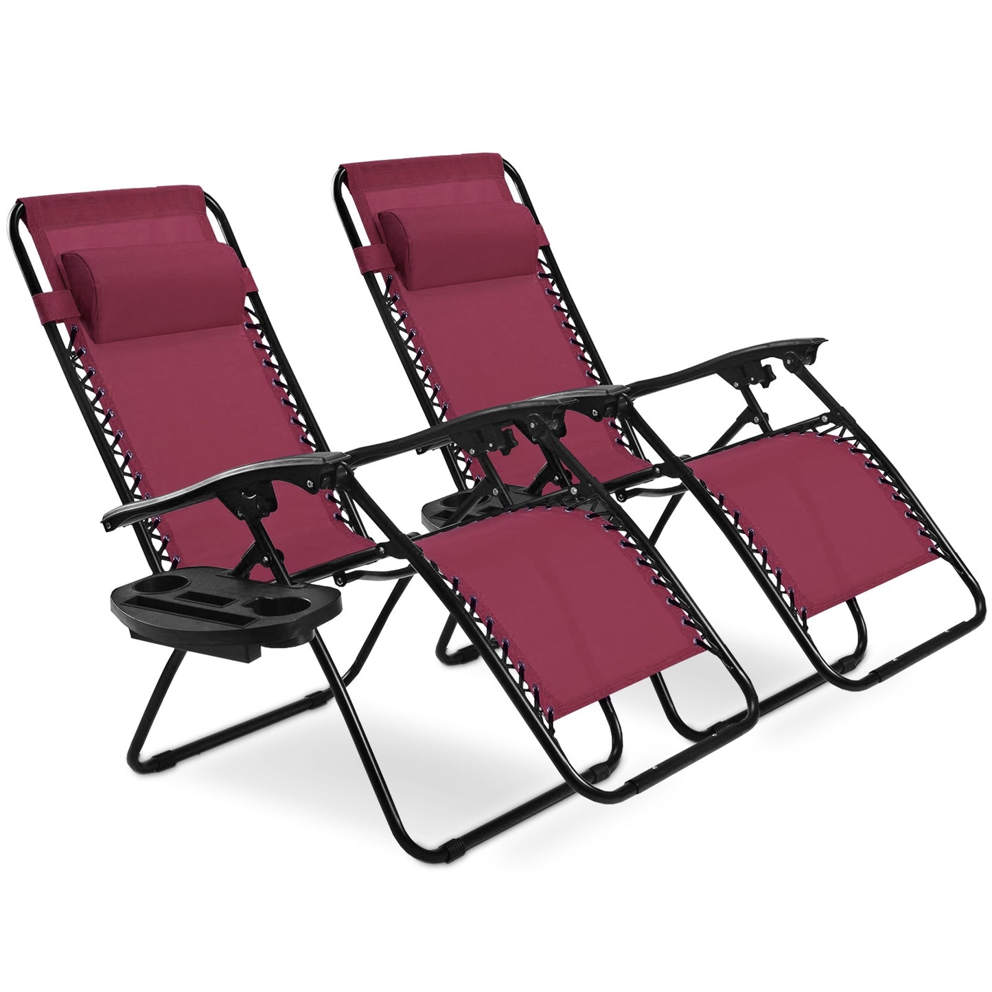 Zero Gravity Folding Lounge Chair Set of 2 with Pillow