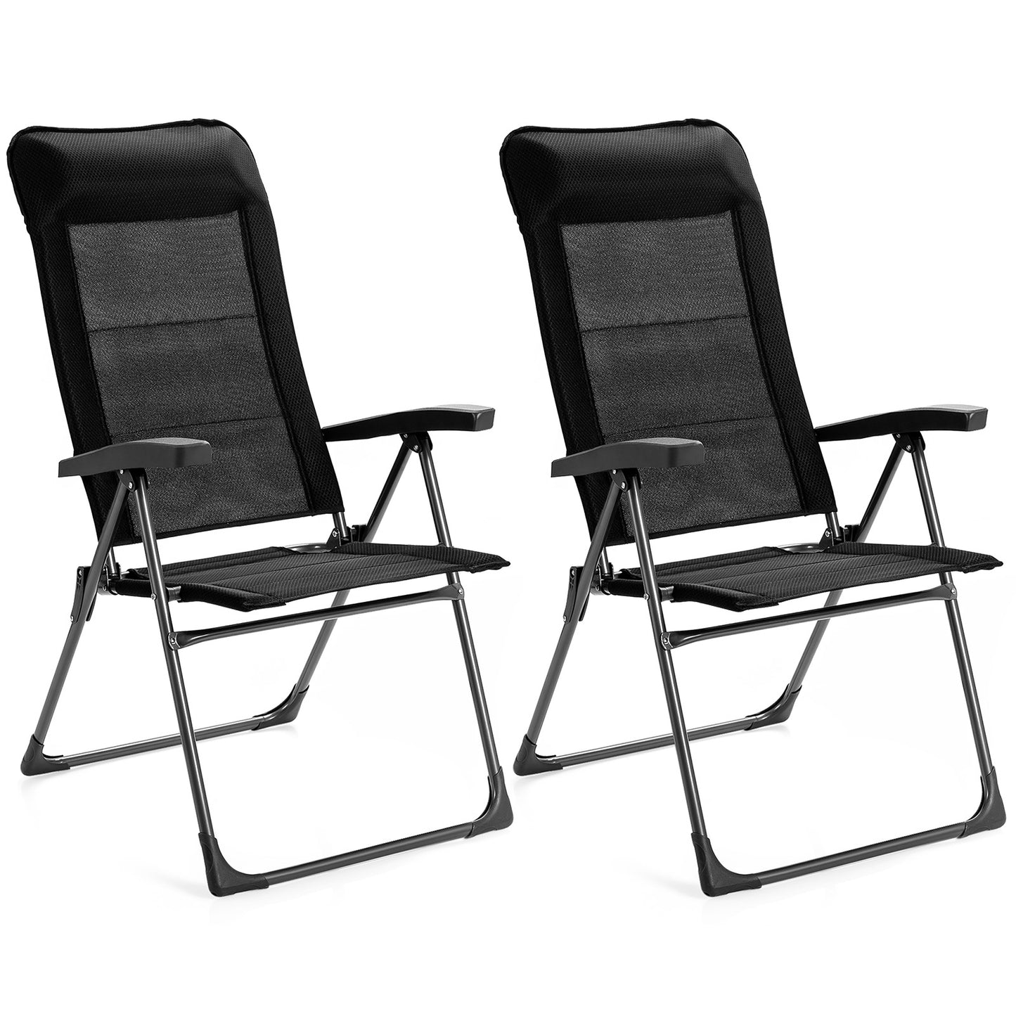 Folding Patio Dining Chairs Set of 2 with Adjustable Backrest