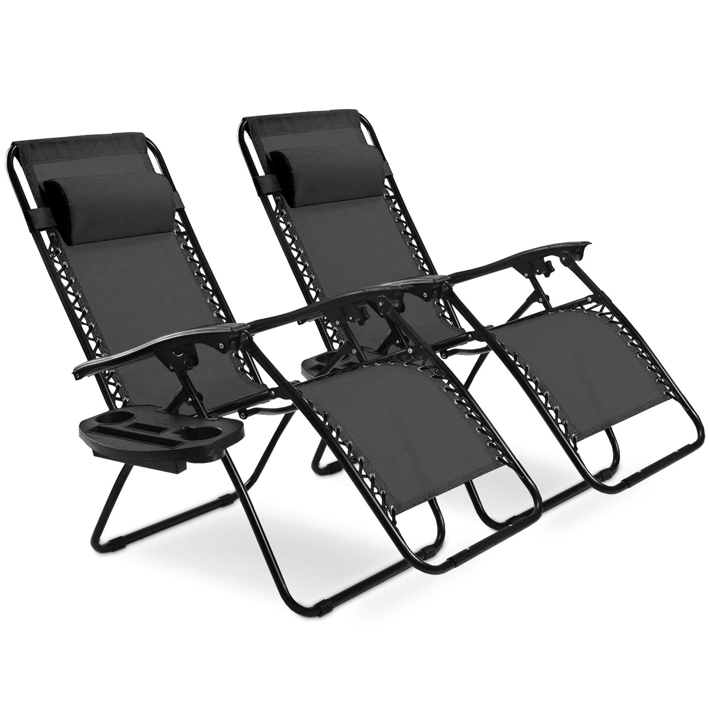 Zero Gravity Folding Lounge Chair Set of 2 with Pillow