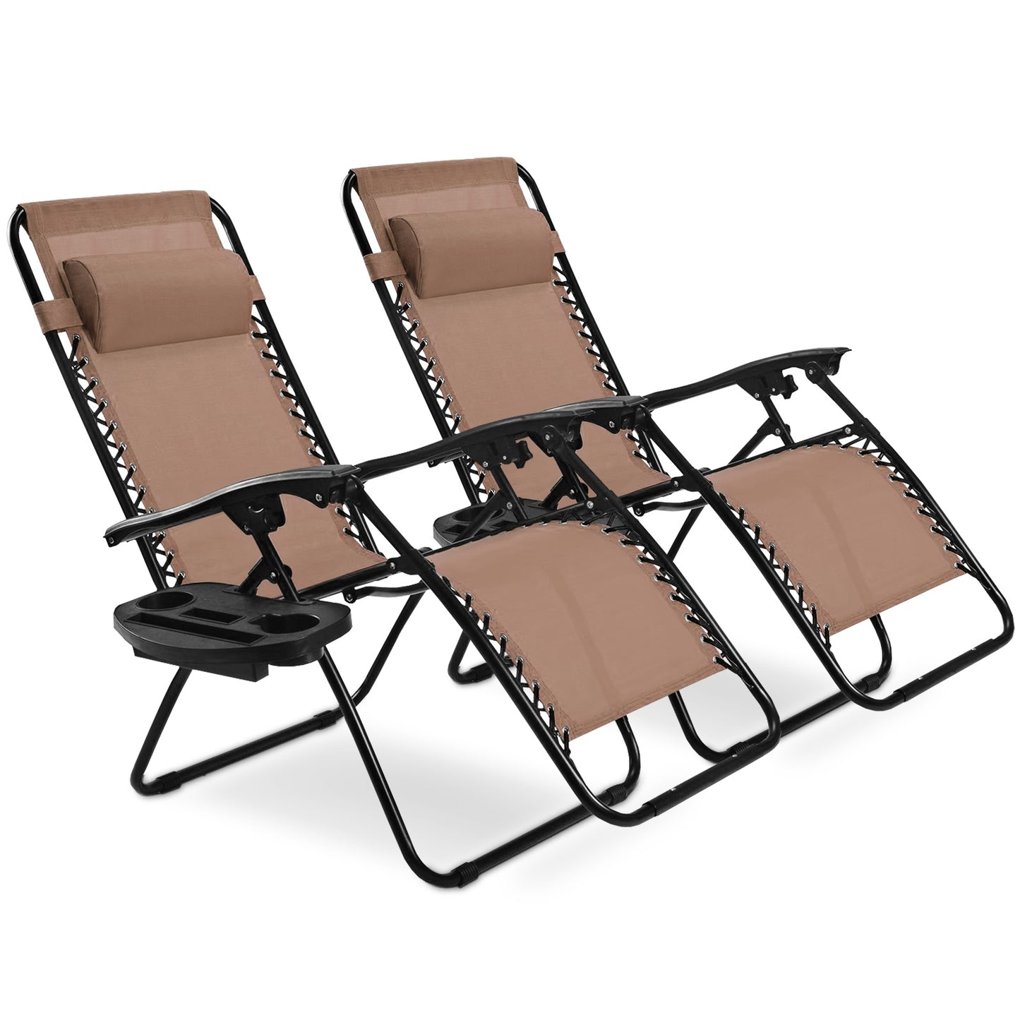 Zero Gravity Folding Lounge Chair Set of 2 with Pillow
