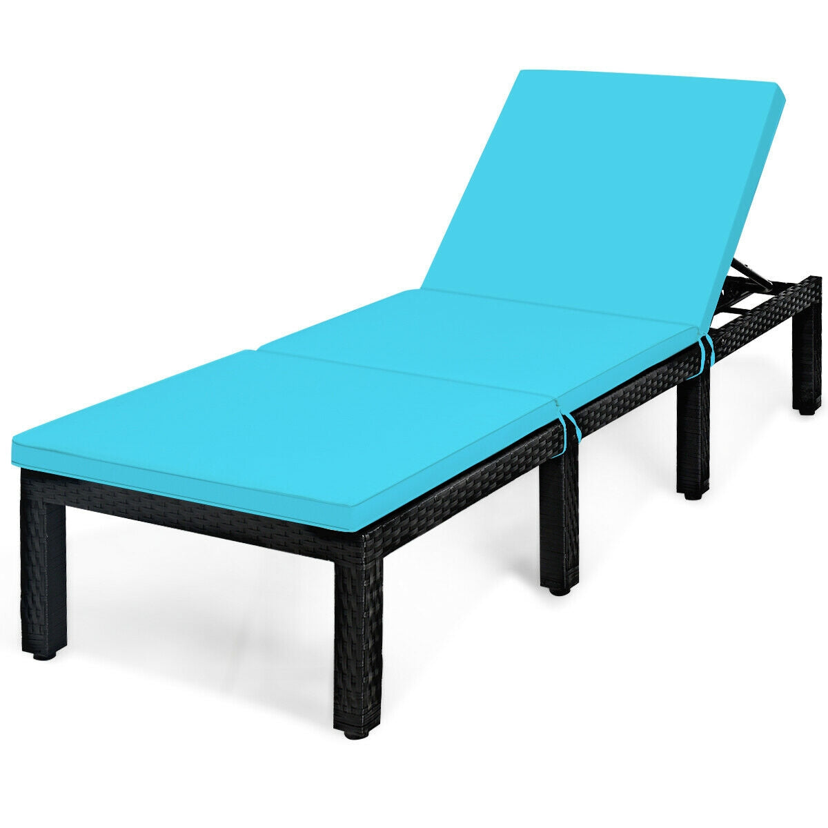 Adjustable Patio Chaise Lounge Chair with Cushion