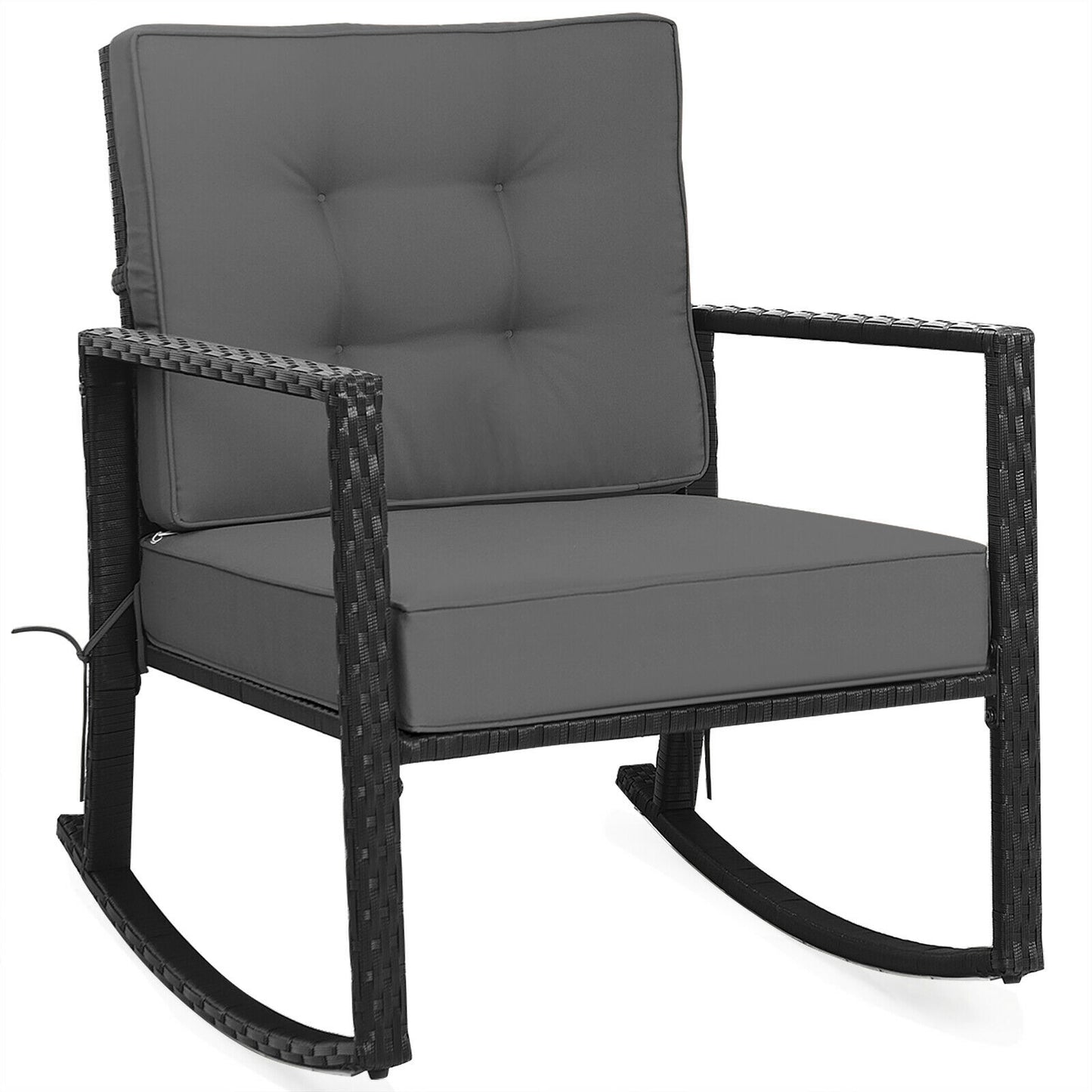 Rattan Rocking Chair with Cushion for Patio