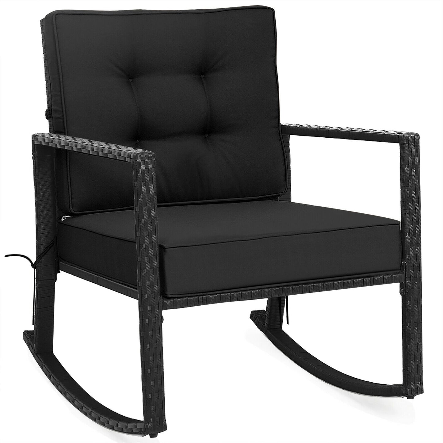 Rattan Rocking Chair with Cushion for Patio