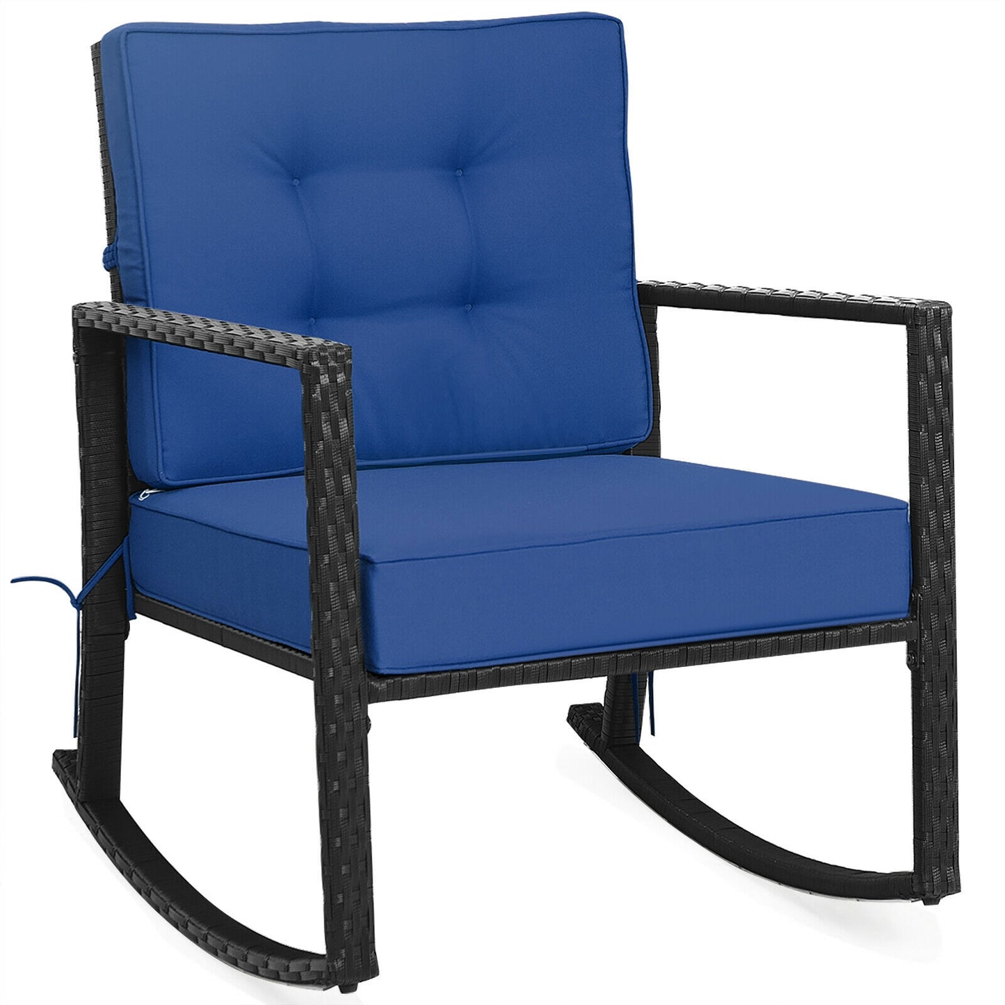 Rattan Rocking Chair with Cushion for Patio