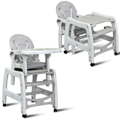 3-in-1 Convertible High Chair with Lockable Wheels