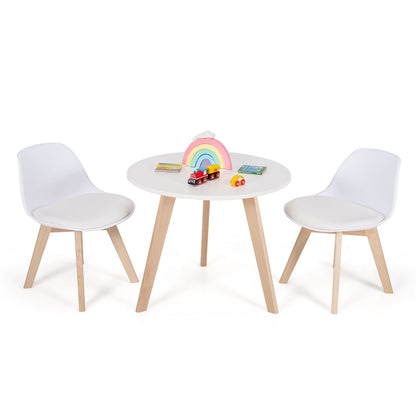 Kids Activity Table and 2 Chairs Set with Cushioned Seats