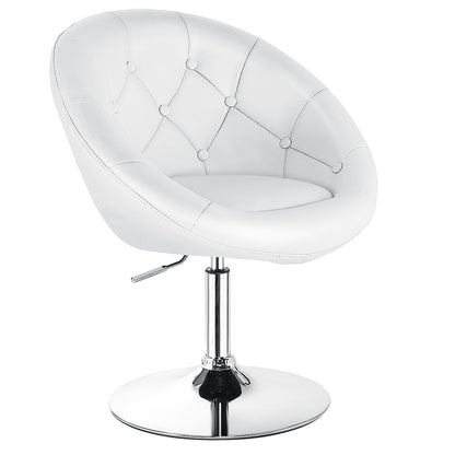 Adjustable Swivel Round Accent Chair with Tufted Back