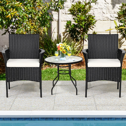 Patio Wicker Dining Chairs Set of 2 with Cushions