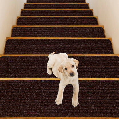 15 Pieces 30 x 8 Inch Slip Resistant Soft Stair Treads Carpet
