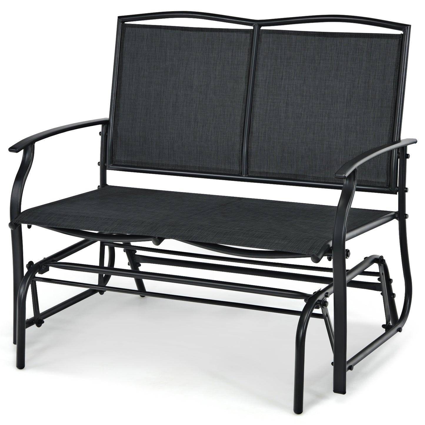Outdoor Rocking Loveseat for Two - Steel Frame Patio Chair
