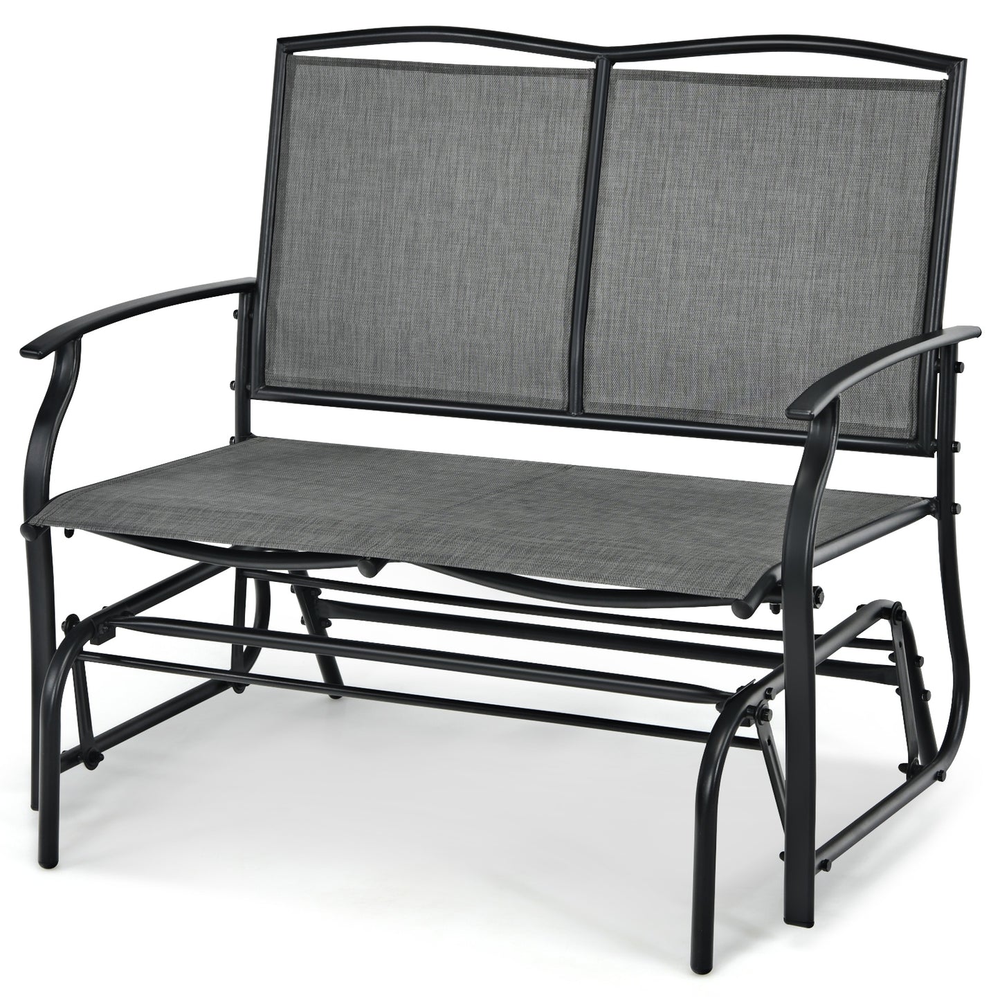 Outdoor Rocking Loveseat for Two - Steel Frame Patio Chair