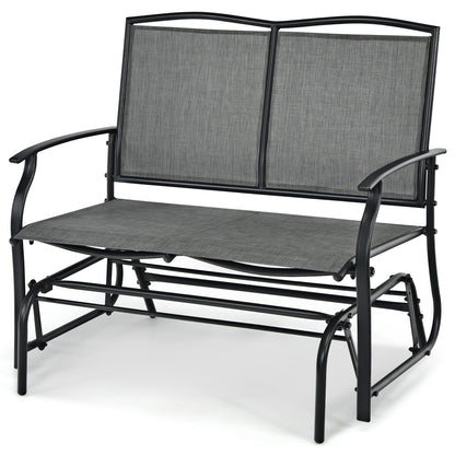Outdoor Rocking Loveseat for Two - Steel Frame Patio Chair