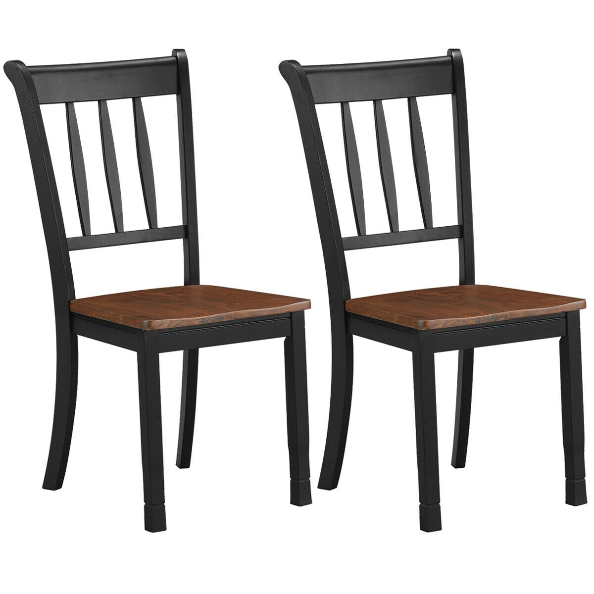 Spindle Back Wood Dining Chairs - Set of 2