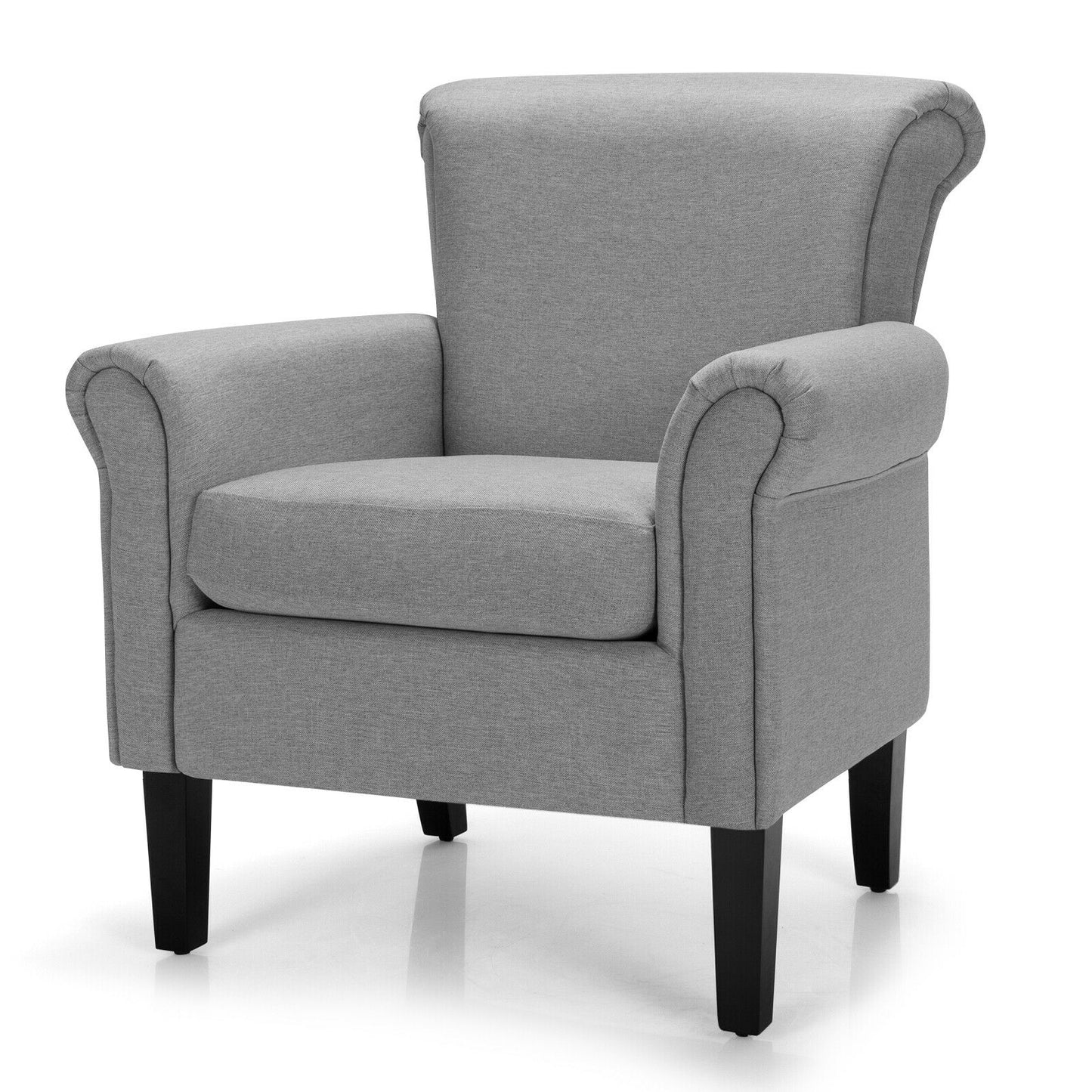 Upholstered Accent Chair with Adjustable Foot Pads