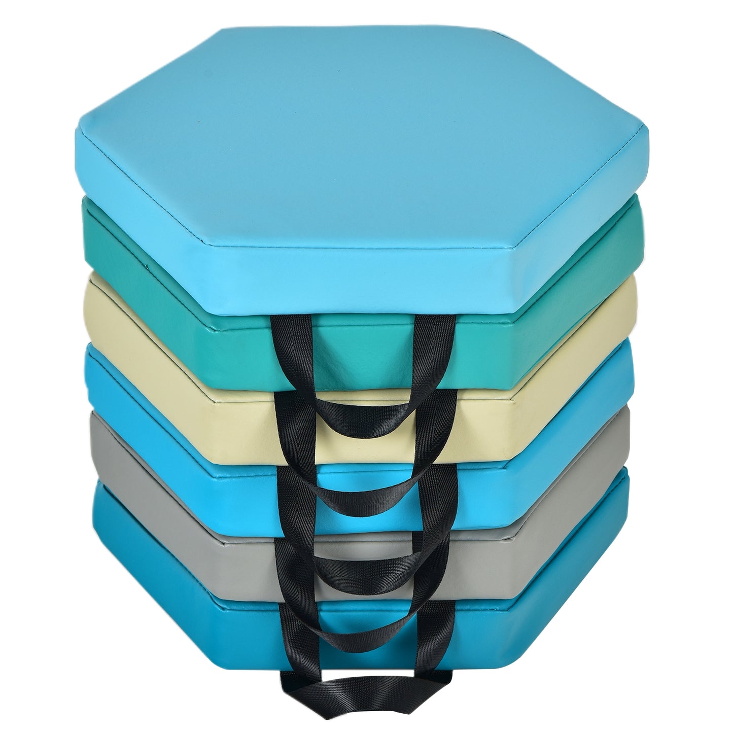 Hexagon Toddler Floor Cushions with Handles, 6-Piece Set