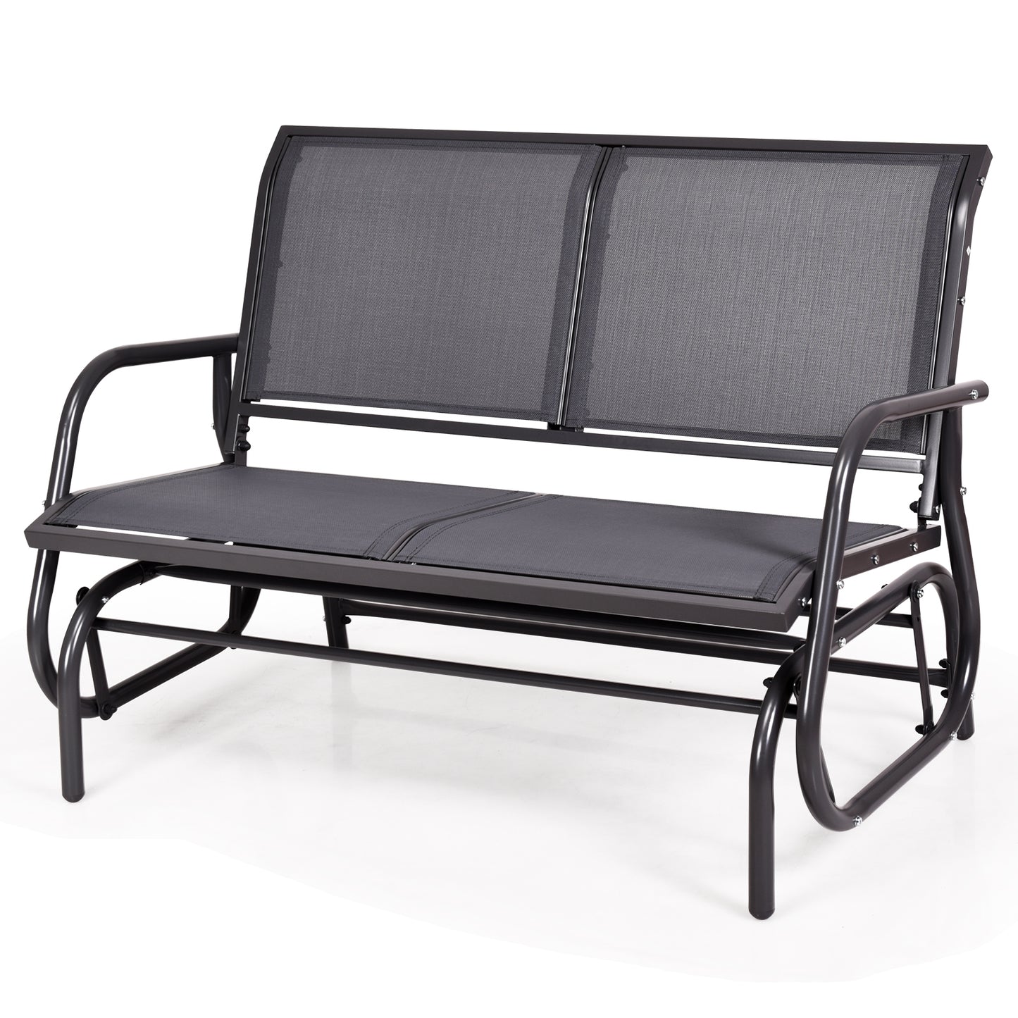 48-Inch Outdoor Glider Loveseat with Steel Frame