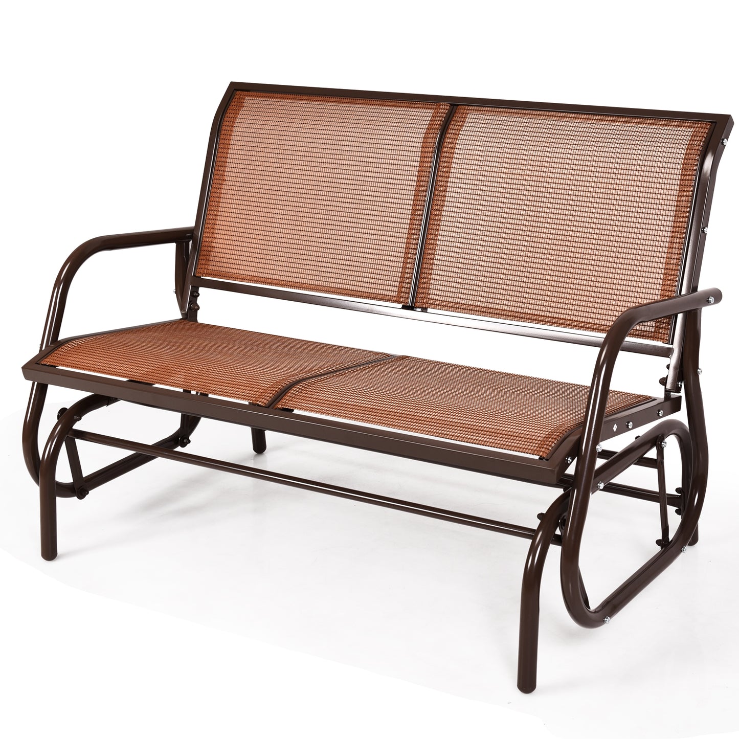48-Inch Outdoor Glider Loveseat with Steel Frame