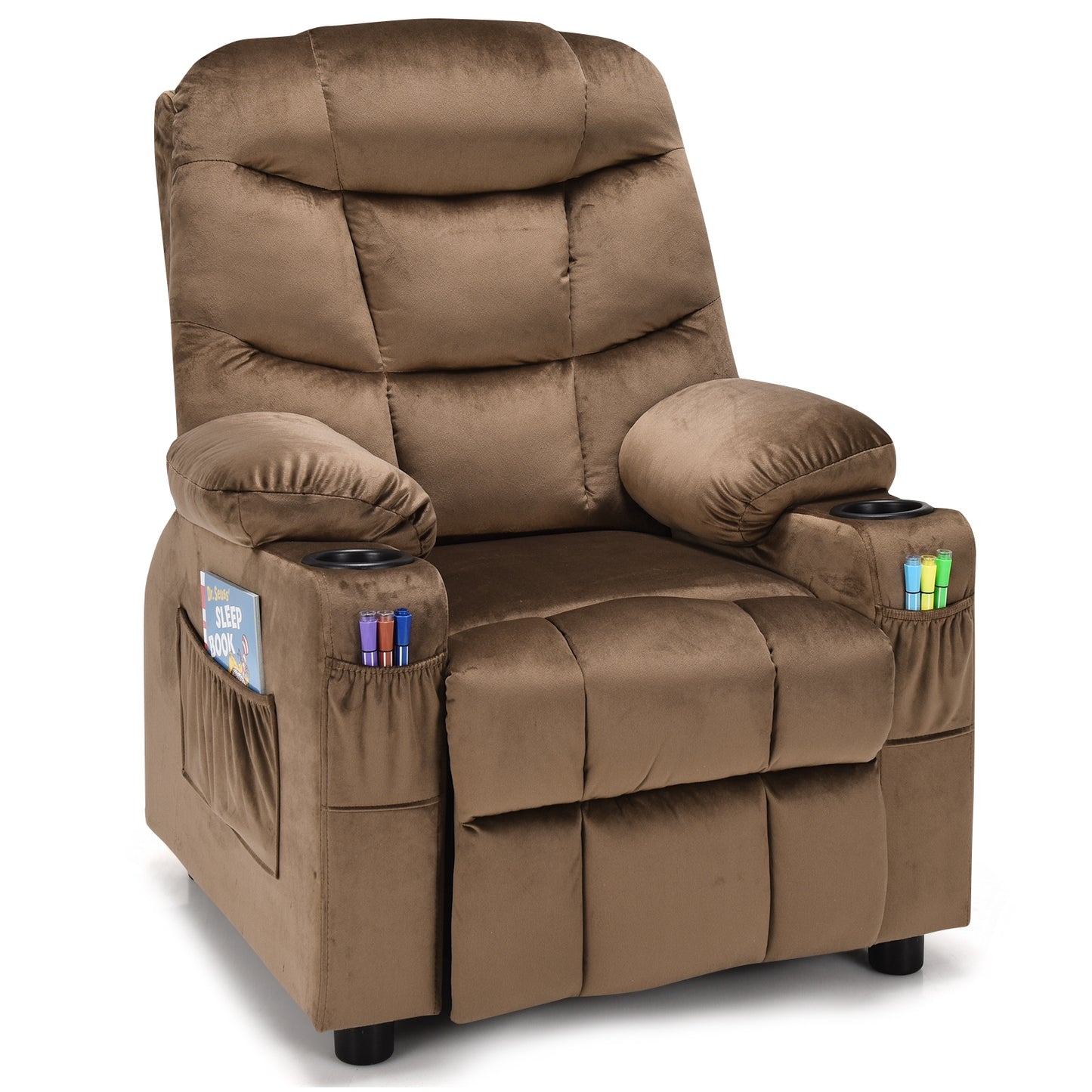 Kids Recliner Chair with Cup Holder and Footrest