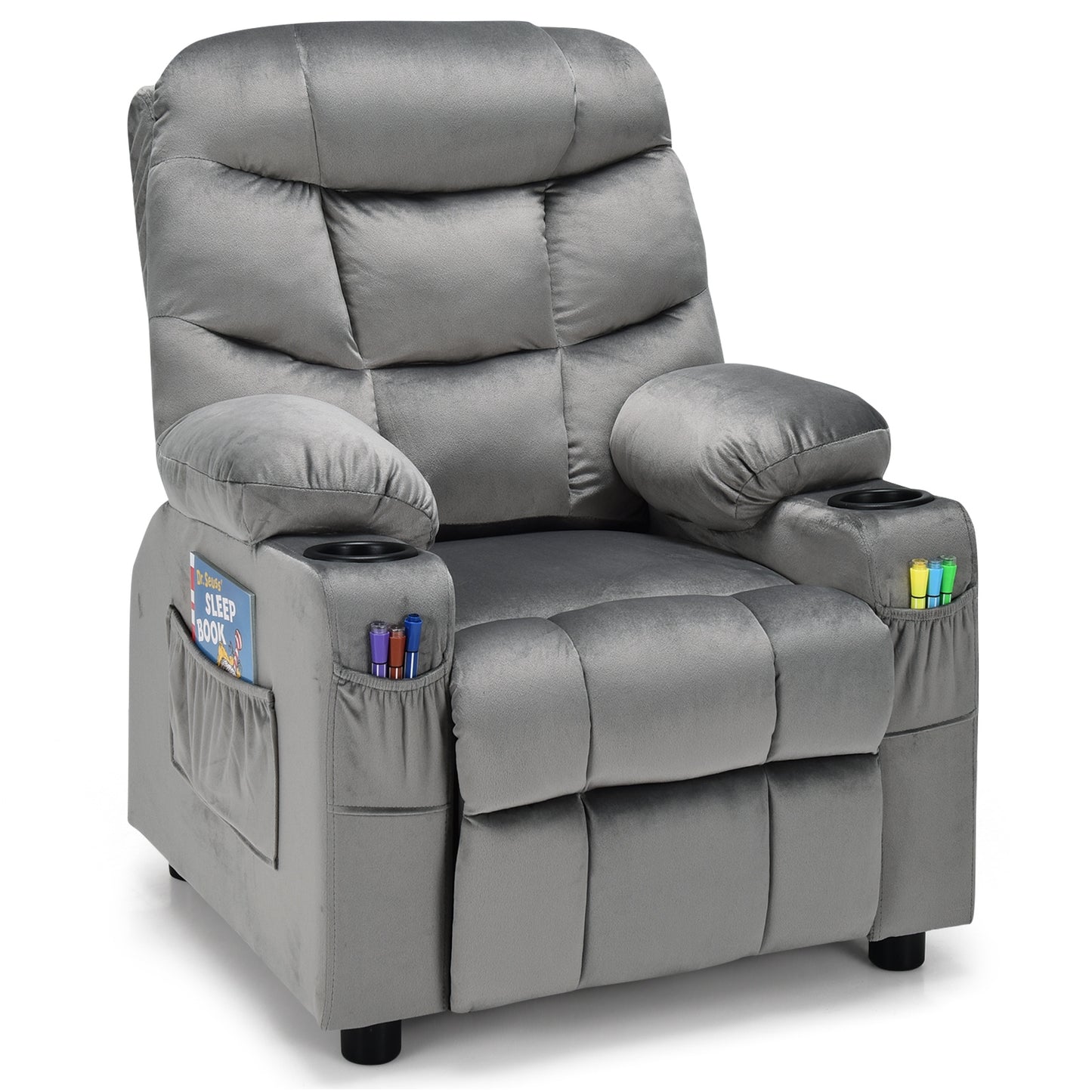 Kids Recliner Chair with Cup Holder and Footrest