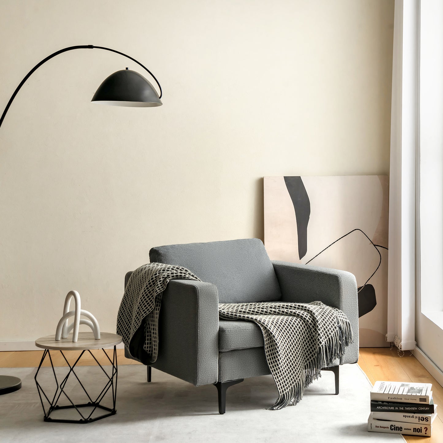 Convertible Accent Chair with Reversible Ottoman - 660 lbs