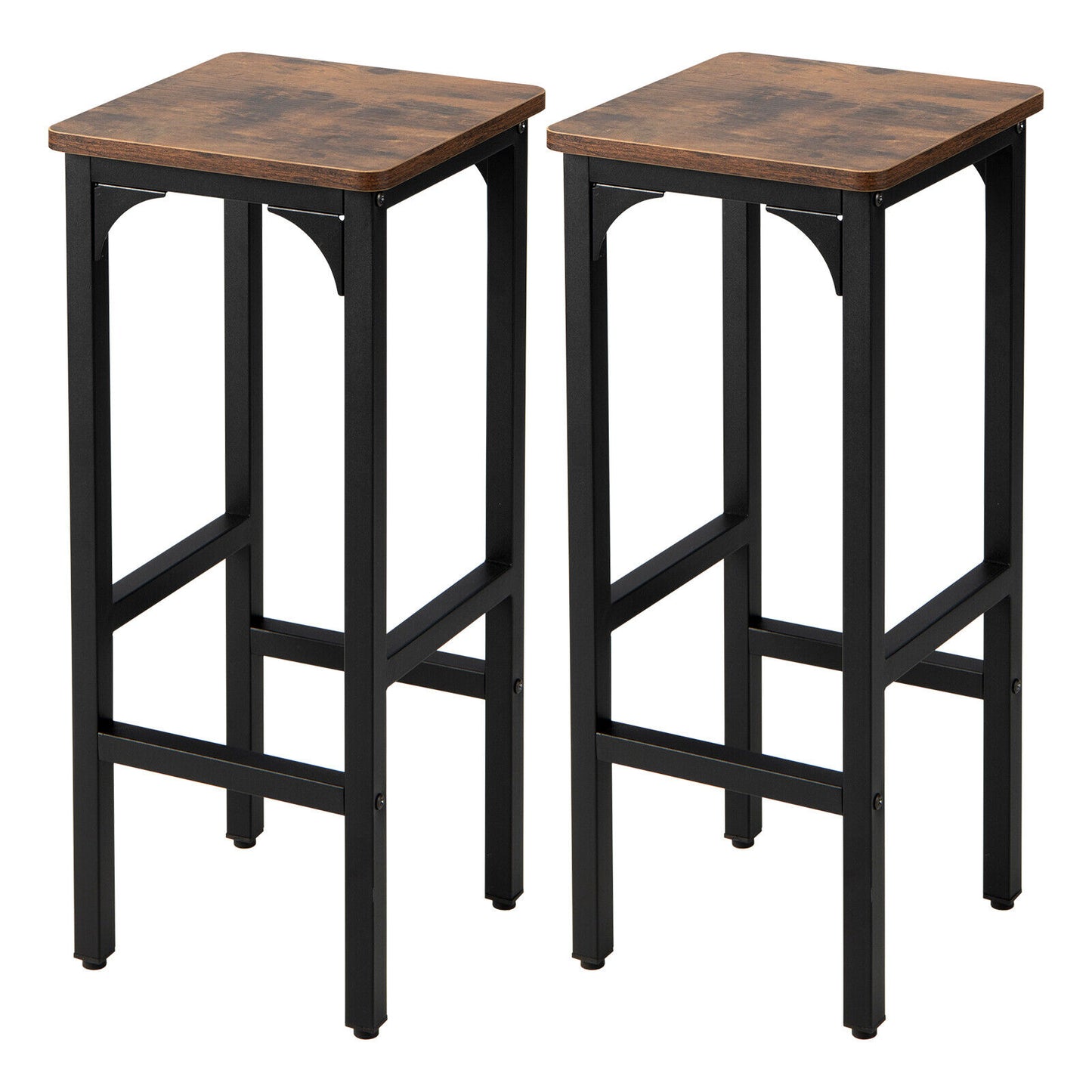 28-Inch Industrial Bar Stools Set of 2 with Footrest