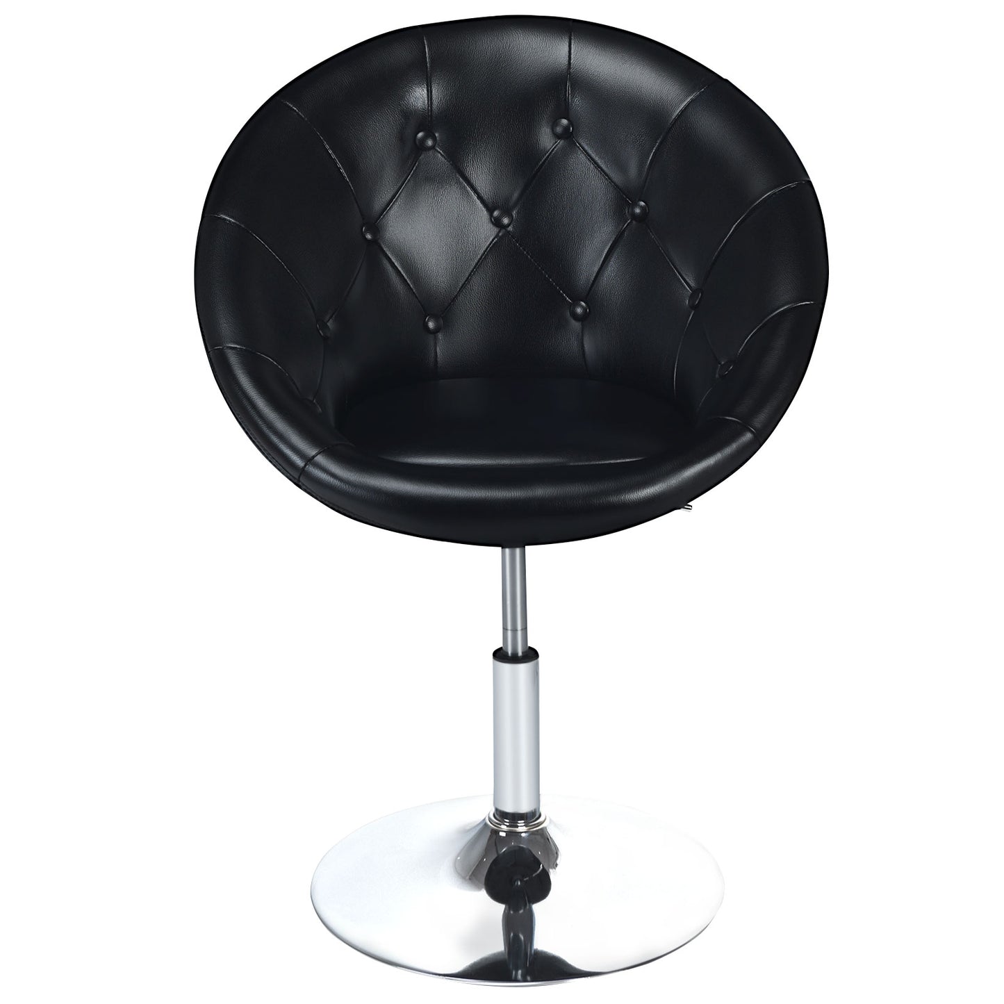 Adjustable Swivel Round Accent Chair with Tufted Back