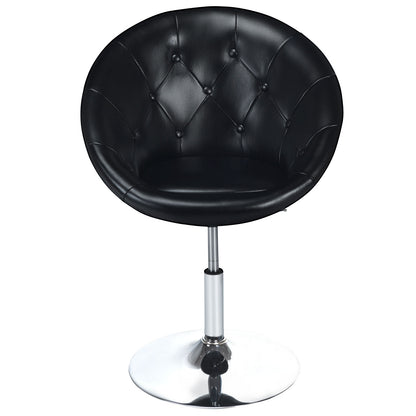Adjustable Swivel Round Accent Chair with Tufted Back