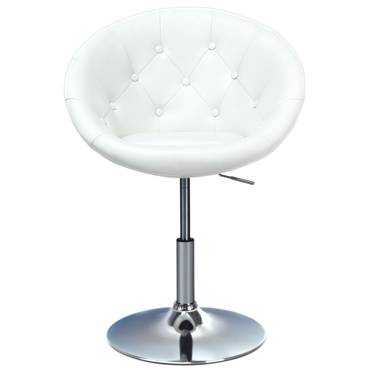 Adjustable Swivel Round Accent Chair with Tufted Back
