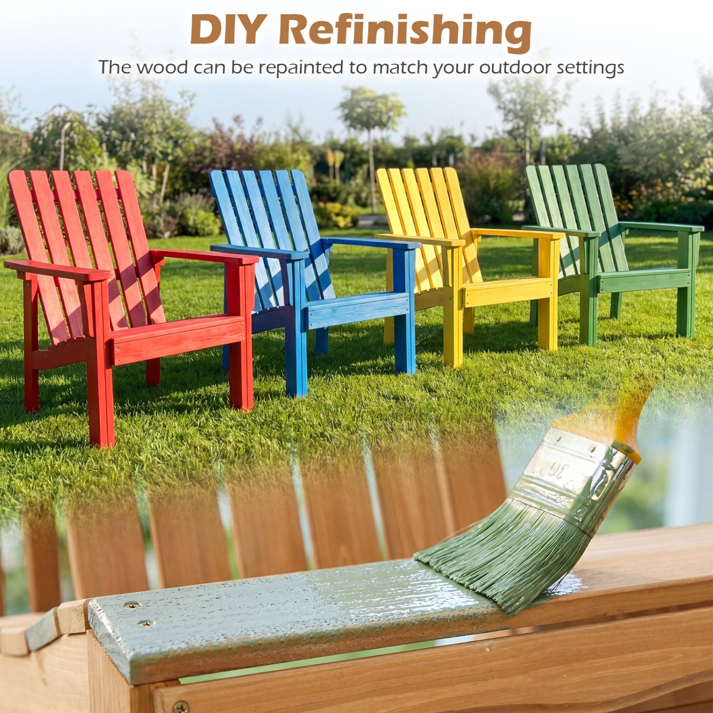 Acacia Wood Patio Dining Chair with Curved Seat (2-Pack)