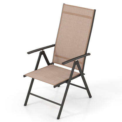Folding Patio Chair with 7-Level Adjustable Backrest