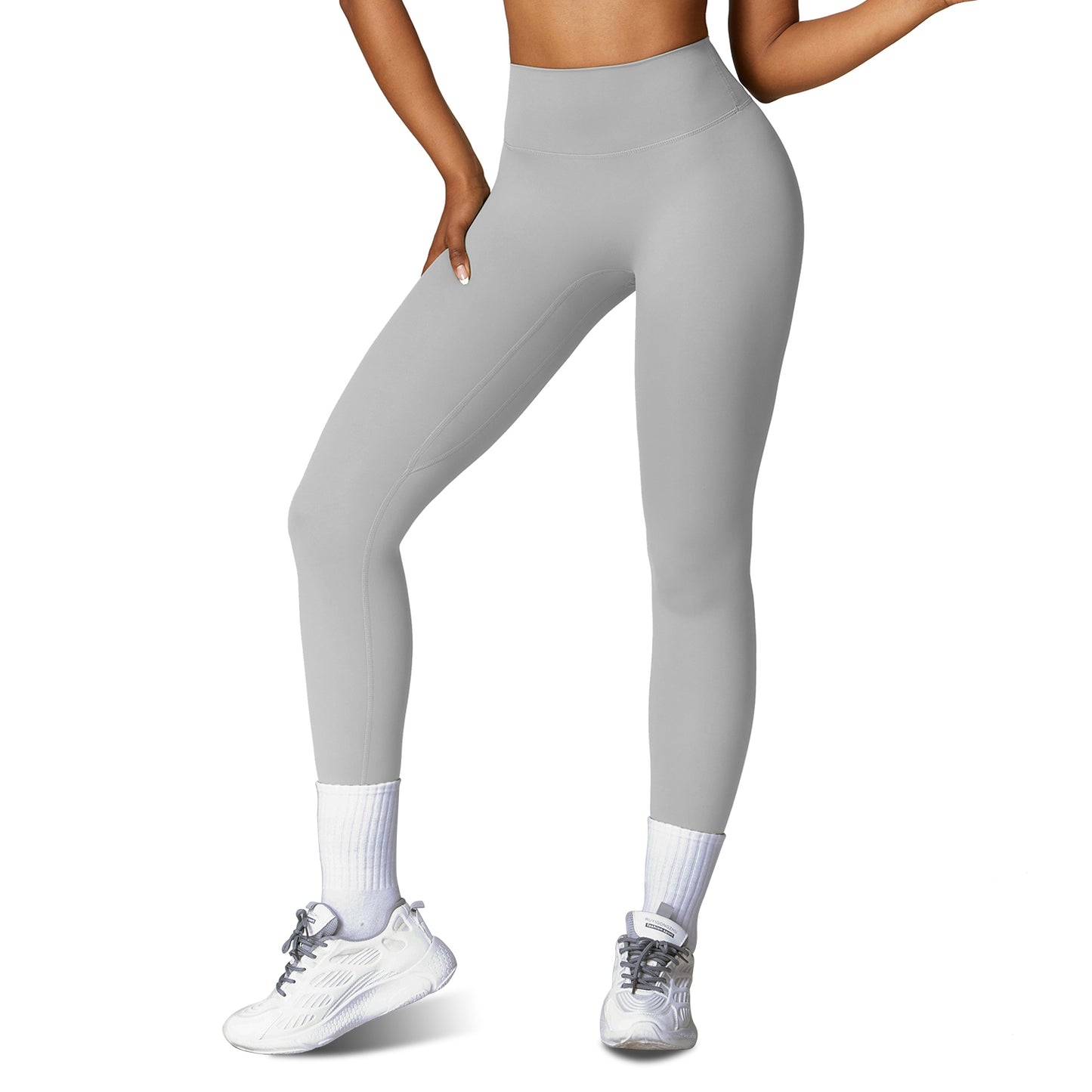 High Waist Workout Leggings with Tummy Control - 25" Inseam