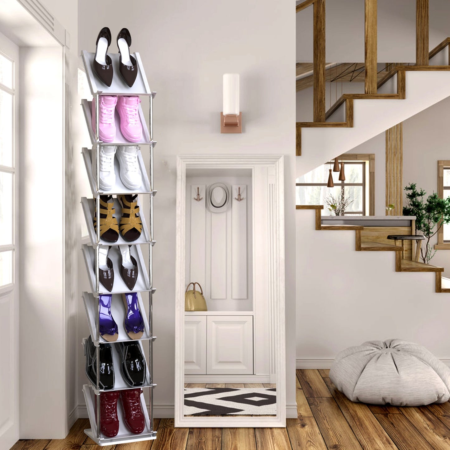 5-Tier Vertical Shoe Rack - Space-Saving Stackable Organizer