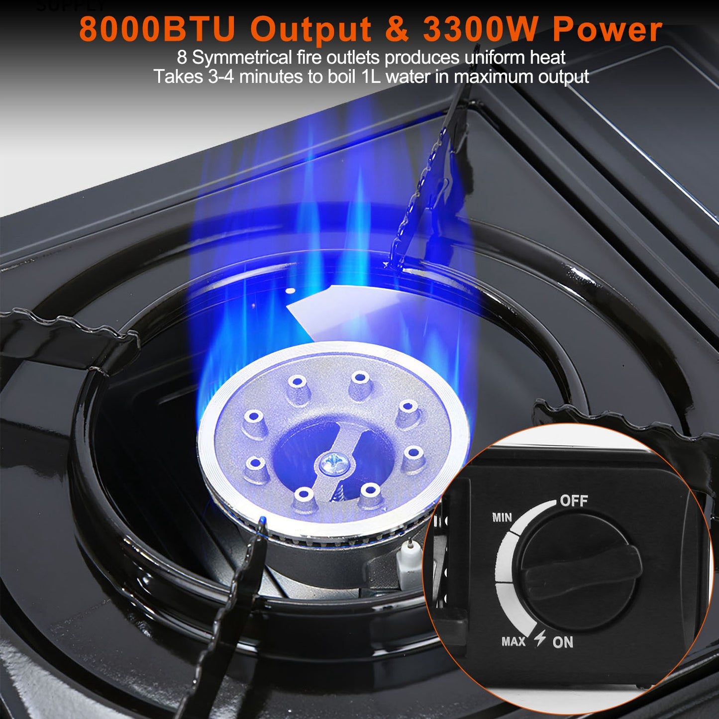 Portable Camping Stove with Piezo Ignition & Dual Fuel
