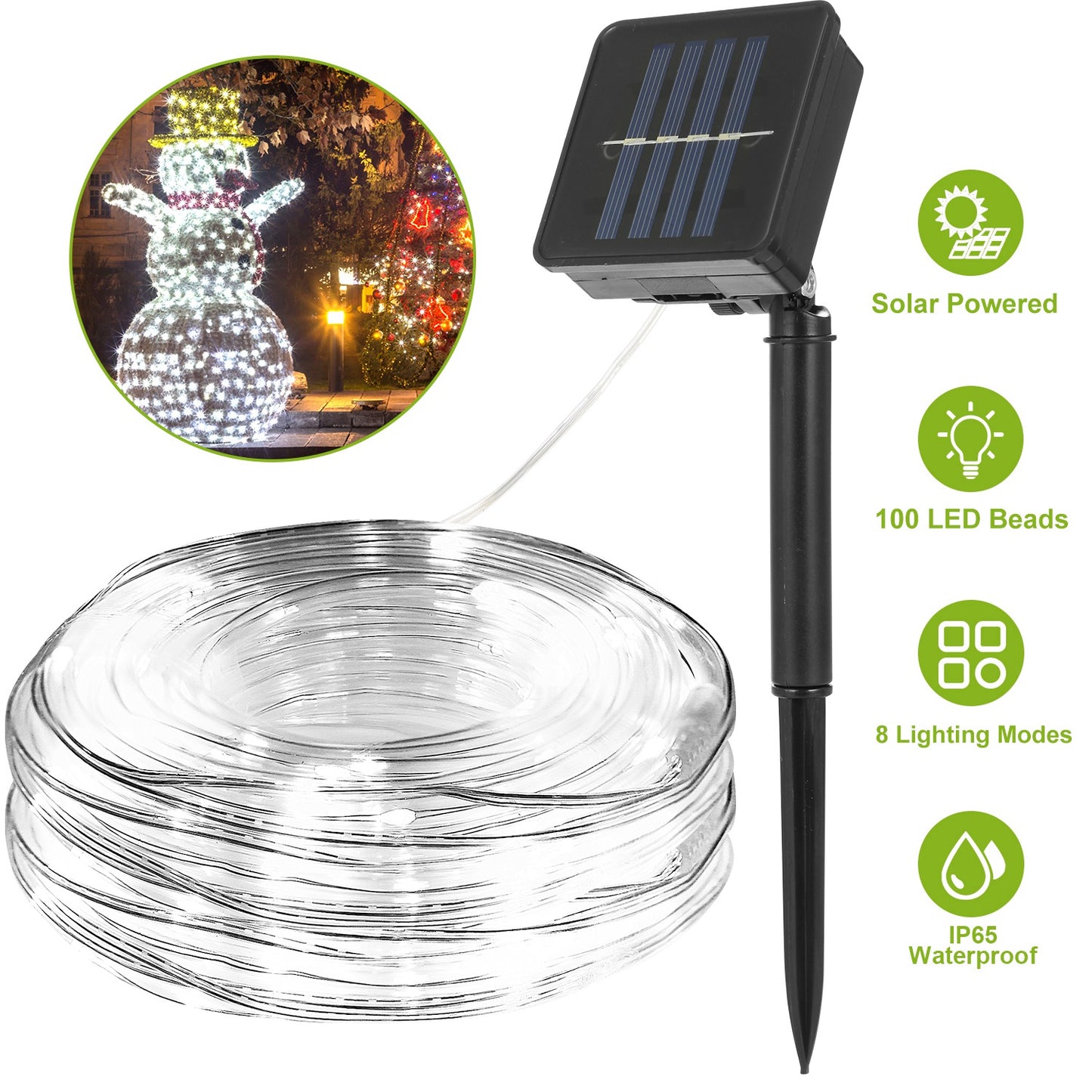 Solar String Lights Outdoor 100 LED 39ft Waterproof Decorative