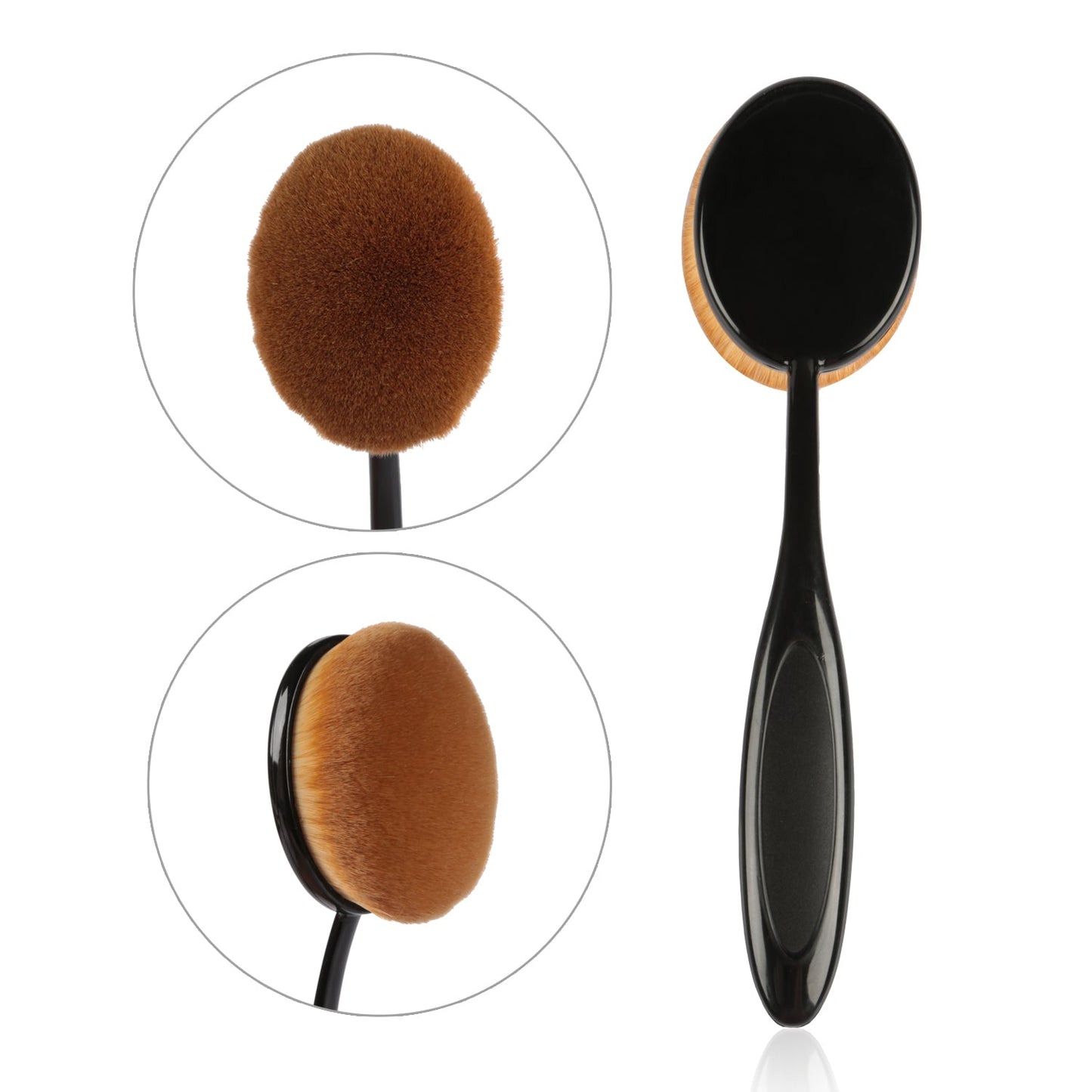 Oval Makeup Brush Set - 10 Piece with Flexible Handles