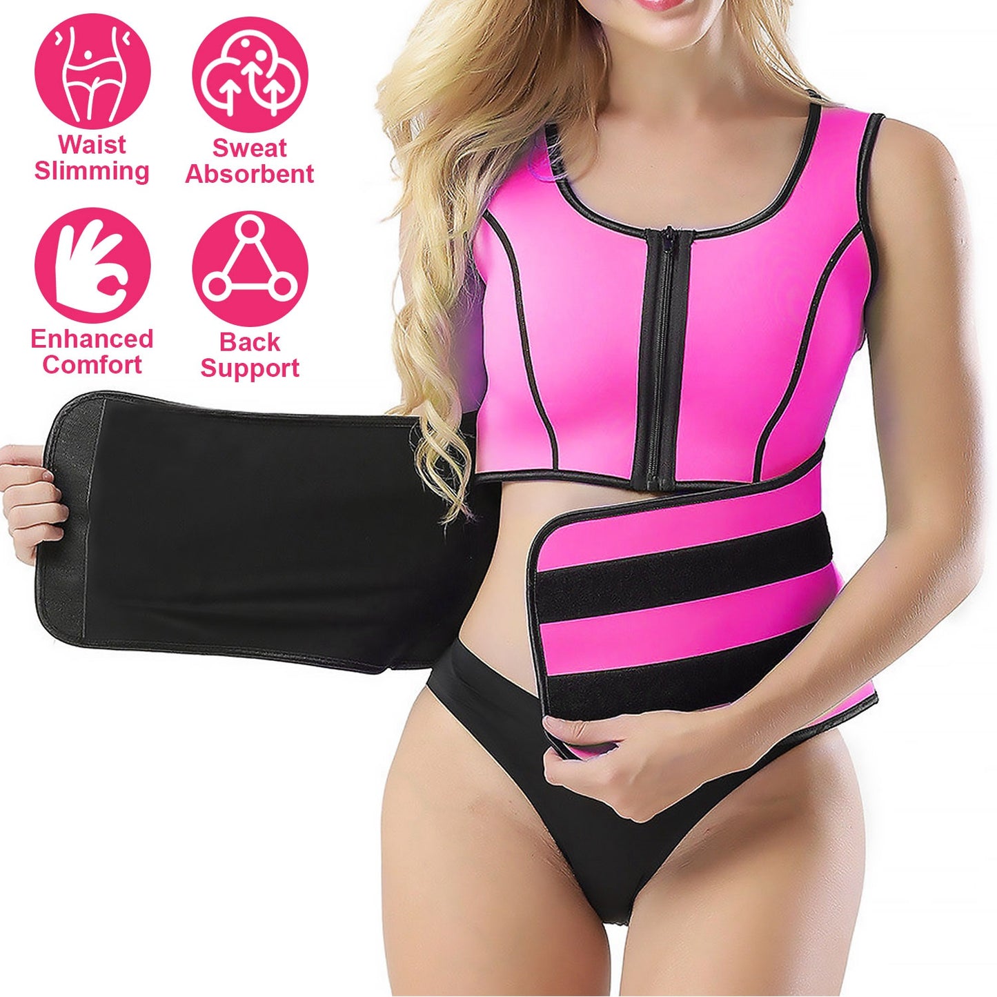 Waist Trainer Vest for Women with Zipper Closure